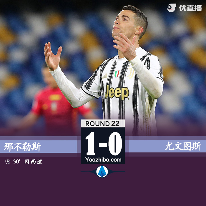 尤文图斯0-1那不勒斯 基耶利尼送点因西涅点射