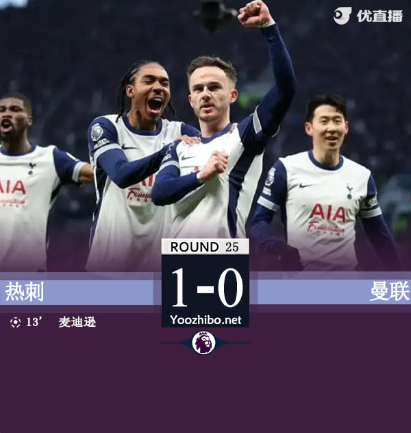 曼联0-1热刺遭赛季3杀&近6战对手不胜 加纳乔屡失良机