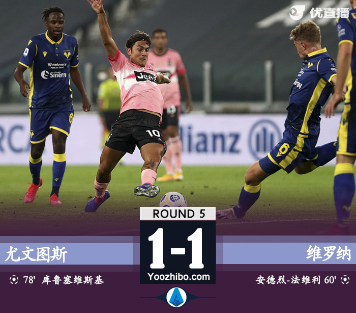意甲简报：尤文1-1维罗纳 库卢替补救主博努奇伤退